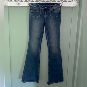 New Low-Rised Flare Dark-Washed Jeans